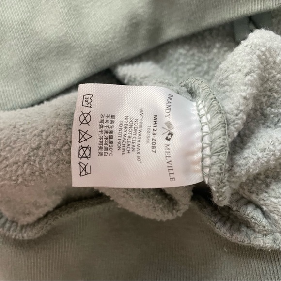 John Galt California Brandy Melville Sage Green Cropped Zip Front Hoodie Pockets - Picture 7 of 9